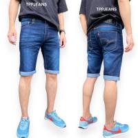 ราคา กางเกงยีนส์ทรงสามส่วนชาย สีบลูยีนส์ฟอก ยีนส์ยืด ใส่สบาย เป้าซิป ทรงสลิมสวย Size 28-36 (27956348762)