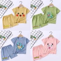 ราคา โปเกมอน เด็กกางเกงขาสั้นแขนสั้นชุด ปิกาจู เสื้อยืดบ้านบางสบายผ้านุ่มน่ารักการ์ตูนเด็กชายและเด็กหญิงชุดนอน (24828843381)