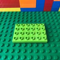 ราคา Duplo lego แท้มือสอง เพลทหนาสีเขียวอ่อน4*6 ปุ่ม (3242371766)