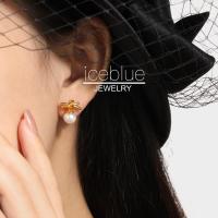 ราคา 【iceblue】ต่างหูเงินประดับมุก Swarovski ดีไซน์ผูกปม ชุบทอง 18K ไม่หมอง วัสดุไทเทเนียม สําหรับผู้หญิง E104 (41813547266)