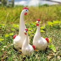 ราคา ตุ๊กตาจัดสวน ตุ๊กตาเซรามิคแต่งสวน ตุ๊กตาแต่งสวน ไก่เซรามิค ชุด3ตัว Size 19-38ซม. ไก่คอยาว ไก่แต่งสวน (18494144059)