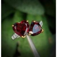 ราคา แหวนพลอยแท้หัวใจคู่โกเมนเงินแท้925 (17776272265)