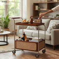 ราคา โต๊ะกาแฟ ยุคกลางการจัดเก็บรถเข็นขนาดเล็กที่มีล้อที่เรียบง่ายการจัดเก็บมือถือกะรัตด้านข้างการจัดเก็บตารางไม้เนื้อแข็งห้องนั่งเล่น หงฟู่ ซีเอ็นวี (40476709121)