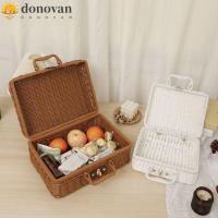 ราคา ดอนโอวาน ตะกร้าสานปิคนิค, จําลองพร้อมที่จับสานกล่องเก็บของหวาย, กล่องทอย้อนยุคครัวเรือนงานแต่งงานกระเป๋าเดินทาง งานแต่งงา (49601078090)