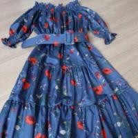 ราคา เดรสยาวปาดไหล่ งานป้าย ฟรีไซส์ (774346833)