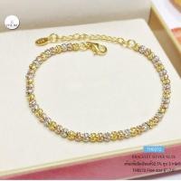 ราคา สร้อยข้อมือเงินแท้92.5% ชุบ 3 กษัตริย์ งานร้อยเม็ดเงินอิตาลี เส้นเล็กๆ เล่นแสงดี มีห่วงทดปรับระดับได้ค่ะ : TH0272 (7417035050)