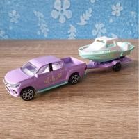 ราคา โมเดลรถเหล็ก Majorette TOYOTA HILUX REVO&Boat Traler_PINK DRIVE2 TRAILER รถพ่วงบรรทุกเรือ โมเดลรถสะสม(สีมีตำหนิเล็กน้อย) (9936811711)