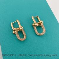 ราคา ต่างหูฝังเพชร รุ่น Large Link สีโรสโกลด์ งานสวย พร้อมส่งในไทย (51802181506)