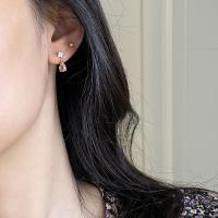 ราคา ต่างหูเงินสเตอร์ลิง [เงินสเตอร์ลิงแท้ S925] ต่างหูคริสตัลซิรคอนสีส้มอ่อน *-*& (29626024653)