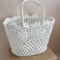 ราคา กระเป๋าถักโครเชย์ลูกไม้ กระเป๋าถักโครเชย์ใบใหญ่ งานถักมือทั้งใบ จุของได้เยอะ (21595599602)