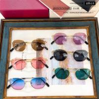 ราคา AE8F Cartie*r Personalized Round Frame Sunglasses for Women European and American Celebrity Fashion Same Style Metal Sunglasses Trendy Men ct0500 (41276208009)