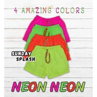 ราคา กางเกงขาสั้นเรืองแสง กางเกงชายหาดสีนีออน กางเกงสะท้อนแสง สะท้อนไฟ UV แบล็คไลท์ (1954334246)