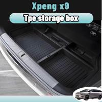ราคา Xpeng x9 อุปกรณ์จัดระเบียบรถยนต์ กล่องเก็บของ กล่องอเนกประสงค์ ลังเก็บของพลาสติก ท้ายรถ abs ของแต่งรถยนต (55301464290)