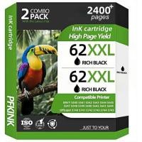 ราคา 62XXL Ink Cartridges Replacement for HP Ink 62, 62xl Black Ink cartridges Compatible with Envy 5540 7640 5640 5660 7644 7645 7643 OfficeJet 5740 8040 5745 (2Black) (52102138943)