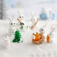 ราคา รูปปั้นกระต่ายสีขาวขนาดเล็กวัสดุปูนปลาสเตอร์ขึ้นรูปตกแต่งโต๊ะของจิ๋ว (29300054585)