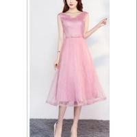 ราคา ชุดเดรสออกงาน ชุดราตรี ชุดเพื่อนเจ้าสาว สีชมพู (2623891445)