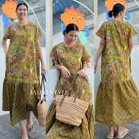 ราคา เดรสคอกลมหางปลาแขนสั้นผ้าฝ้ายอินเดีย (28093141493)