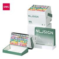 ราคา Deli ปากกาไฮไลท์ 2 หัว ปากกาเมจิก ปากกามาร์คเกอร์ 40 สี 60 สี 80 สี สีสวยเรียบเนียน Marker (22018890092)