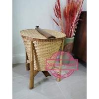 ราคา ถังขยะไม้ไผ่สาน มีฝาปิดแบบใช้เท้าเหยียบฝา ปากกว้าง1​1.5นิ้ว (5527892263)