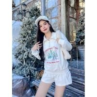 ราคา (New)BLT Brand:Freezing Love Set:เซตวอร์มสีขาวพิมพ์ลายแขนยาว+กางเกงขาสั้น (24294924695)