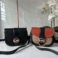 ราคา COACH GEORGIE SADDLE BAG IN SIGNATURE CANVAS (COACH C3593) (COACH C3241) [สินค้า Outlet] (45551210689)