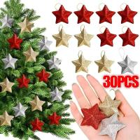 ราคา จี้รูปดาว ประดับกลิตเตอร์ สีทอง สีเงิน สําหรับแขวนตกแต่งต้นคริสต์มาส DIY 6 30 ชิ้น (22897063533)