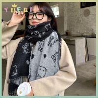 ราคา YUEQI ผ้าพันคอกวักแกะแบบยาว Sanrio Warm Hello Kitty สำหรับฤดูหนาว สีดำนุ่มทั้งสองด้าน เหมาะเป็นของขวัญ (26741794970)