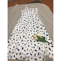 ราคา เดรสยาวผูกไหล่สีขาวลายจุดสีน้ำเงิน (2958128276)