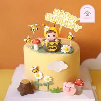 ราคา ตุ๊กตาผึ้งน้อยตกแต่งเค้ก ป้ายปักHBD ผึ้งน้อยน่ารัก ดอกไม้ป่า พืช แต่งเค้ก (29957045490)