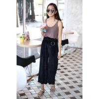 ราคา กางเกงกำมะหยี่ อัดพลีท สีดำ (212853857)