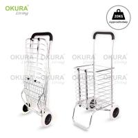 ราคา OKURA รถเข็นช้อปปิ้งอลูมิเนียมแบบพับได้ของชํารถเข็นเก็บของในครัวเรือนน้ําหนักเบา Pasar (42025791321)