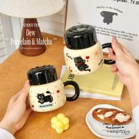 ราคา 2025！✨ถ้วยเซรามิคแมวน่ารักพร้อมฝาแก้วเซรามิกพร้อมฝาปิด แก้วกาแฟ แก้วคู่รัก ของขวัญวันเกิด (43409191160)