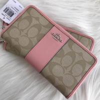 ราคา ส่ง EMS ฟรี COACH #F54630 ACCORDION ZIP WALLET IN SIGNATURE COATED CANVAS (240414454)