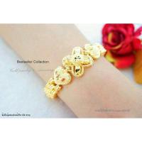 ราคา สร้อยข้อมืองานหุ้มทอง 5 ไมครอน ลานหน้าดอกไม้ สวยหรูน่ารัก (6061869615)