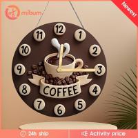 ราคา [มิบัม] ถ้วยกาแฟและนาฬิกาแขวน ตกแต่งผนังสำหรับร้านคาเฟ่ (40118560579)