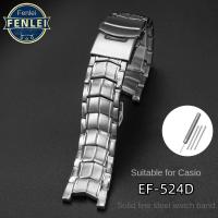 ราคา สแตนเลสสายรัดข้อมือของแท้สําหรับ CASIO Edifice EF-524 สายนาฬิกาสร้อยข้อมือผู้ชายสายนาฬิกาเงิน EF524D ความปลอดภัย Clasp (40958582875)