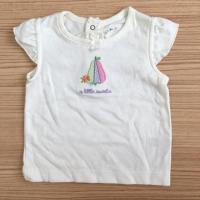 ราคา เสื้อยืดสีขาวแขนระบาย แบรนด์ carter’s sz.3months (ของใหม่ มือ1) (6108577971)