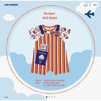 ราคา ติดจอง(New! ต่ำกว่าแบรนด์) Babylovett : Exclusive HAVE A NICE TRIP (Line Friends) - No.12 Romper / 12-18 (24316132615)