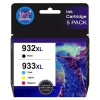 ราคา 5 พรีเมี่ยม 932 XL 933 XL ตลับหมึก Combo สําหรับ HP OfficeJet 7612 6700 7110 6600 (42468711046)