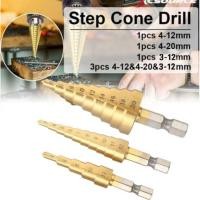 ราคา ดอกสว่าน ดอกเจาะ เจาะขยาย ดอกเจาะคว้านรู ดอกเจดีย์เจาะ ขยายรู STEP DRILL SET ดอกเจดีย์ แกนหกเหลี่ยมขนาดเล็ก3-20mm (8751265593)