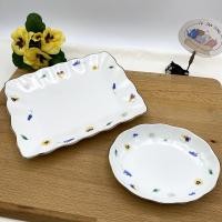 ราคา จานลายดอกไม้ ขอบทอง Adam&Eve มีทั้งหมด 2 ทรง (19986072616)