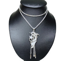 ราคา vintage jewelryสร้อยคอแฟชั่น สร้อยคอเกาหลี อุปกรณ์เสื้อผ้า ลายปลาโลมา สร้อยคอเงิน (8528021829)
