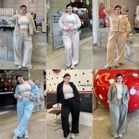 ราคา LD ชุดเซ็ตผ้าวอร์ม เสื้อฮู้ดแขนยาวซิปหน้า+กางเกงขายาว ผ้าวอร์มเกล็ดปลา ไซส์ใหญ่ สาวอวบ️ (43565179758)