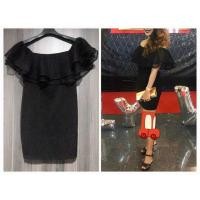 ราคา เดรสสีดำ ปาดไหล่ สีดำ (1423389079)