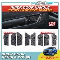 ราคา Toyota Hilux Revo 2016 - 2025 ฝาครอบกรอบมือจับประตูด้านใน Garnish อุปกรณ์ตกแต่งภายใน Shinning Black Carbon (43275631403)