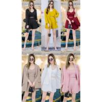 ราคา ทักก่อนสั่ง ชุดเซท3ชิ้น เสื้อสูท อก42”+สายเดี่ยว อก32”+กางเกงขาสั้น wow (17726740530)