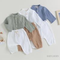 ราคา Babygarden-6 เดือน-4 ปี ชุดเสื้อผ้าเด็กผู้ชาย กระดุมสีพื้น เสื้อแขนยาว + กางเกงขายาว เอวยางยืด (21780865135)