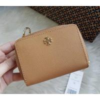 ราคา ✨กระเป๋าสตางค์ ใส่เหรียญ ใส่บัตร ใบสั้นซิปรอบ สีน้ำตาล Tory Burch Emerson Zip Coin (4968122507)