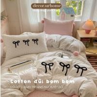 ราคา ชุดเครื่องนอน 4 ชิ้น ปลอกผ้านวมมัสลินปลอดภัยและเย็นด้วยลายโบว์ใหม่ (42315298761)