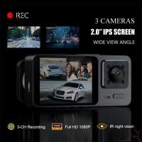 ราคา เครื่องบันทึกเสียงติดรถยนต์ VIVIDV 360° ดู HD Recording Car DVR, IR Night Vision 3 Channels Video Recorder บันทึกการขับขี่ (43726185820)